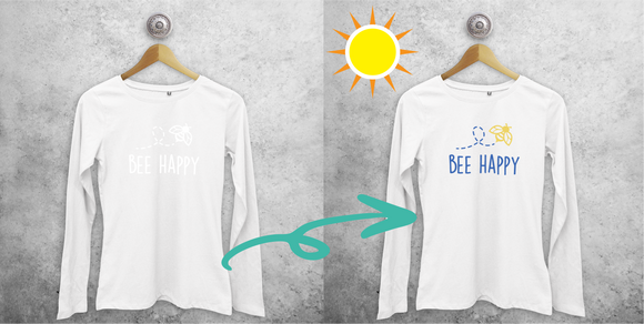 'Bee happy' magic adult longsleeve shirt