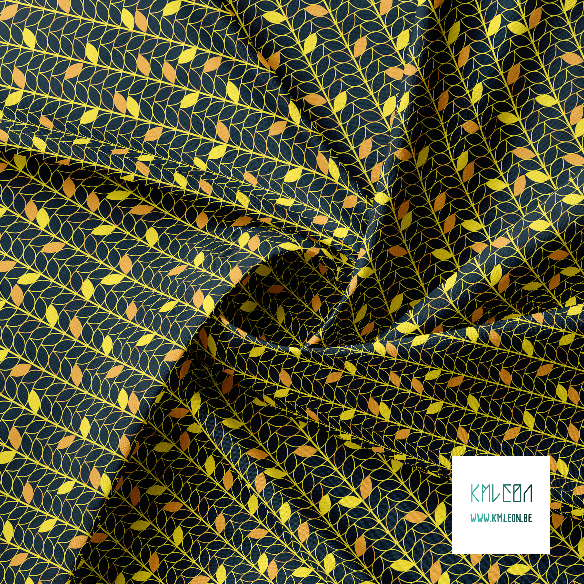 Yellow and orange leaves fabric