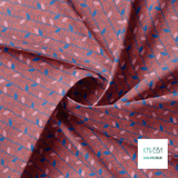 Pink and blue leaves fabric