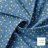 Blue and yellow leaves fabric