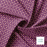 Purple and cream flowers fabric