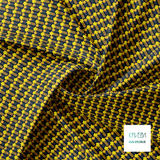 Yellow, orange and grey flowers fabric