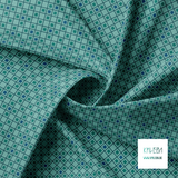 Groene en blauwe vierkanten en strepen stof