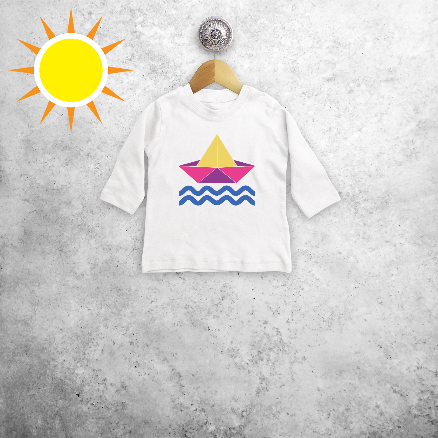 Boat and waves magic baby longsleeve shirt