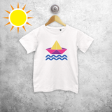 Boat and waves magic kids shortsleeve shirt