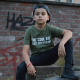 'The cool kid just showed up' kids shortsleeve shirt