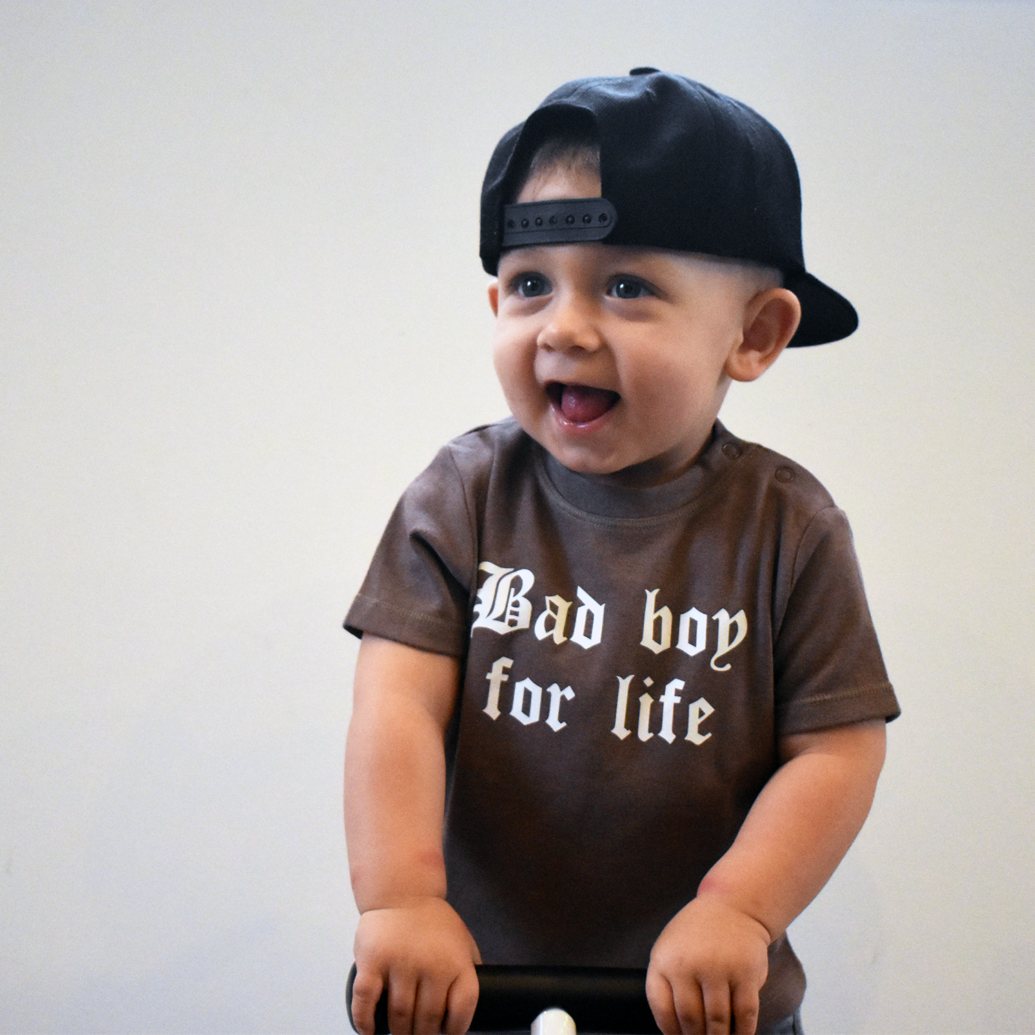 'Bad boy for life' baby shirt met korte mouwen