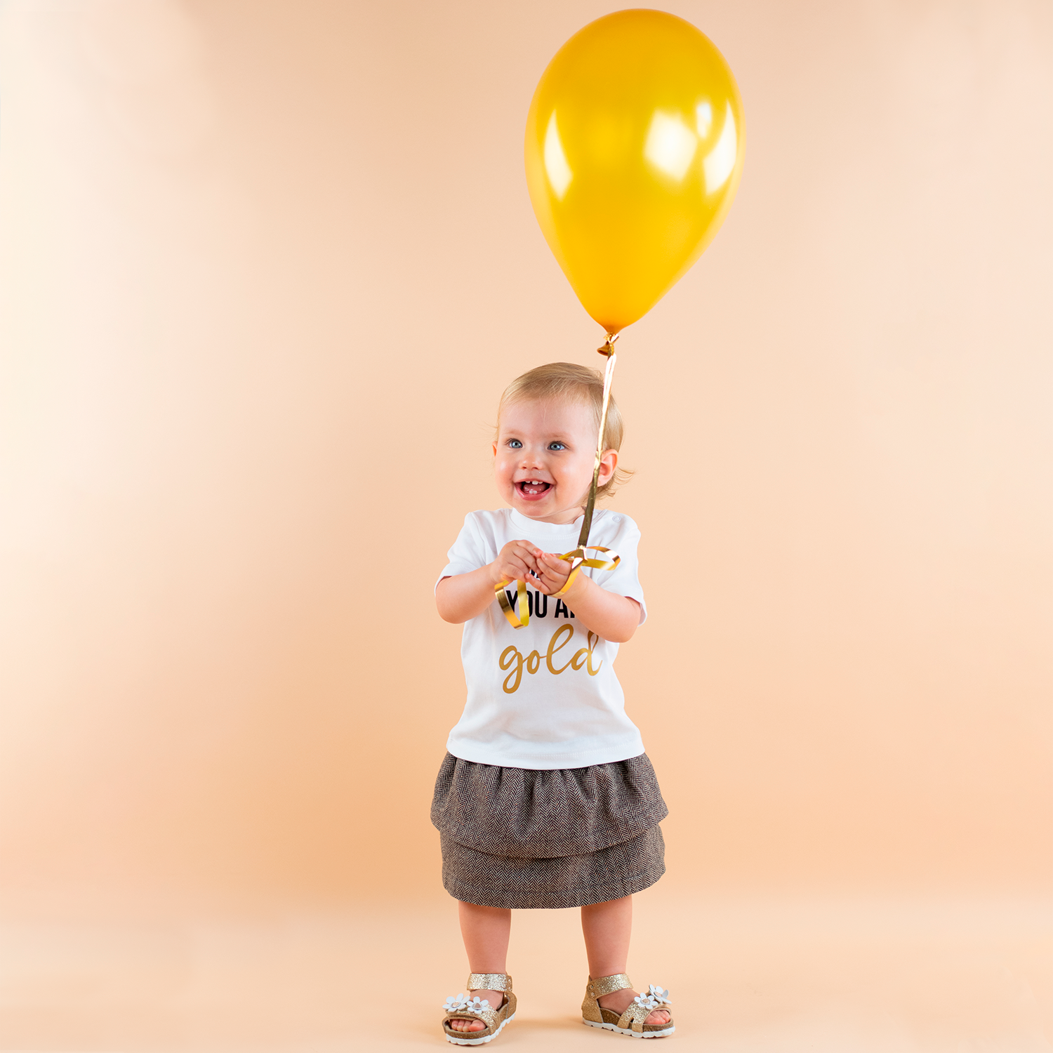 'Baby you are gold' baby shortsleeve shirt