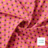 Diamonds in pink, yellow and brown fabric