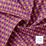 Diamonds in navy, purple and yellow fabric