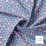 Blue, purple and pink triangles fabric