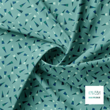 Green and blue triangles fabric