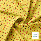 Orange, red, pink and brown triangles fabric