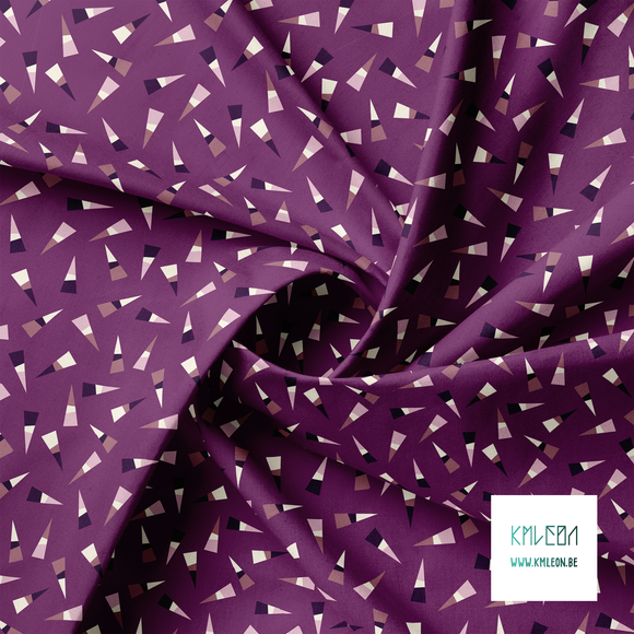 Pink, purple and cream triangles fabric