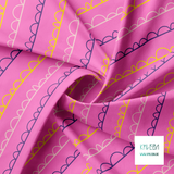 Pink, yellow and purple irregular arches fabric