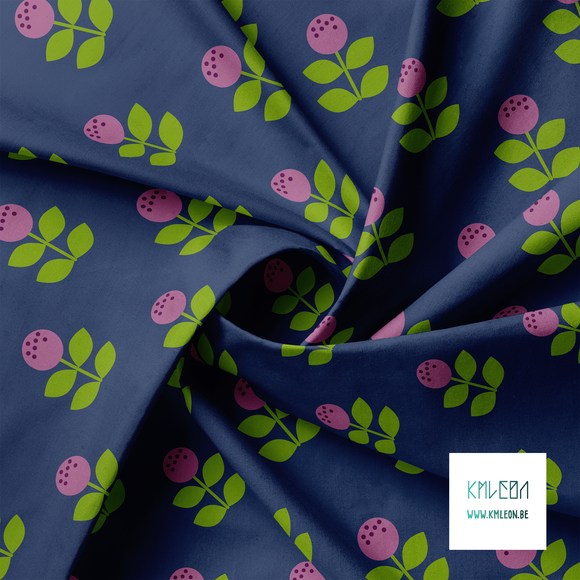 Large pink and green flowers fabric