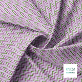 Purple and green chevron fabric
