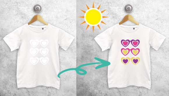 Sunglasses and hearts magic kids shortsleeve shirt
