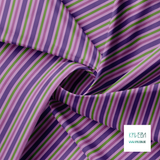 Horizontal stripes in purple and green fabric
