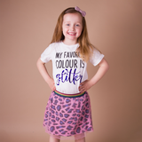 'My favorite colour is glitter' kids shortsleeve shirt