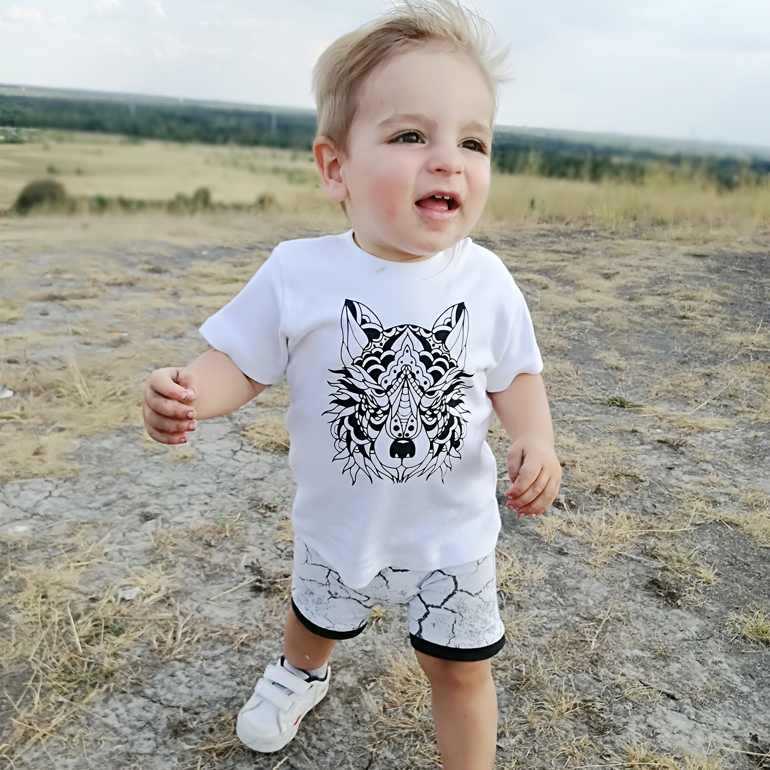 Wolf baby shirt met korte mouwen KMLeon