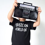 'Music on - World off' kids shortsleeve shirt