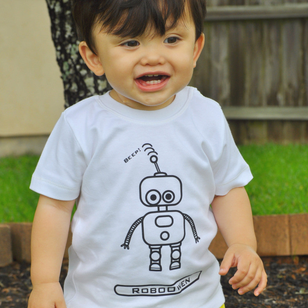 Robot baby shirt met korte mouwen