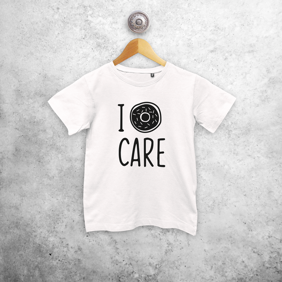 'I donut care' kind shirt met korte mouwen