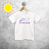 'Just plane awesome' magic kids shortsleeve shirt