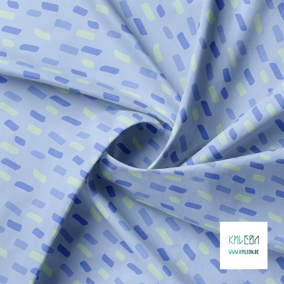 Periwinkle and mint green irregular stripes fabric
