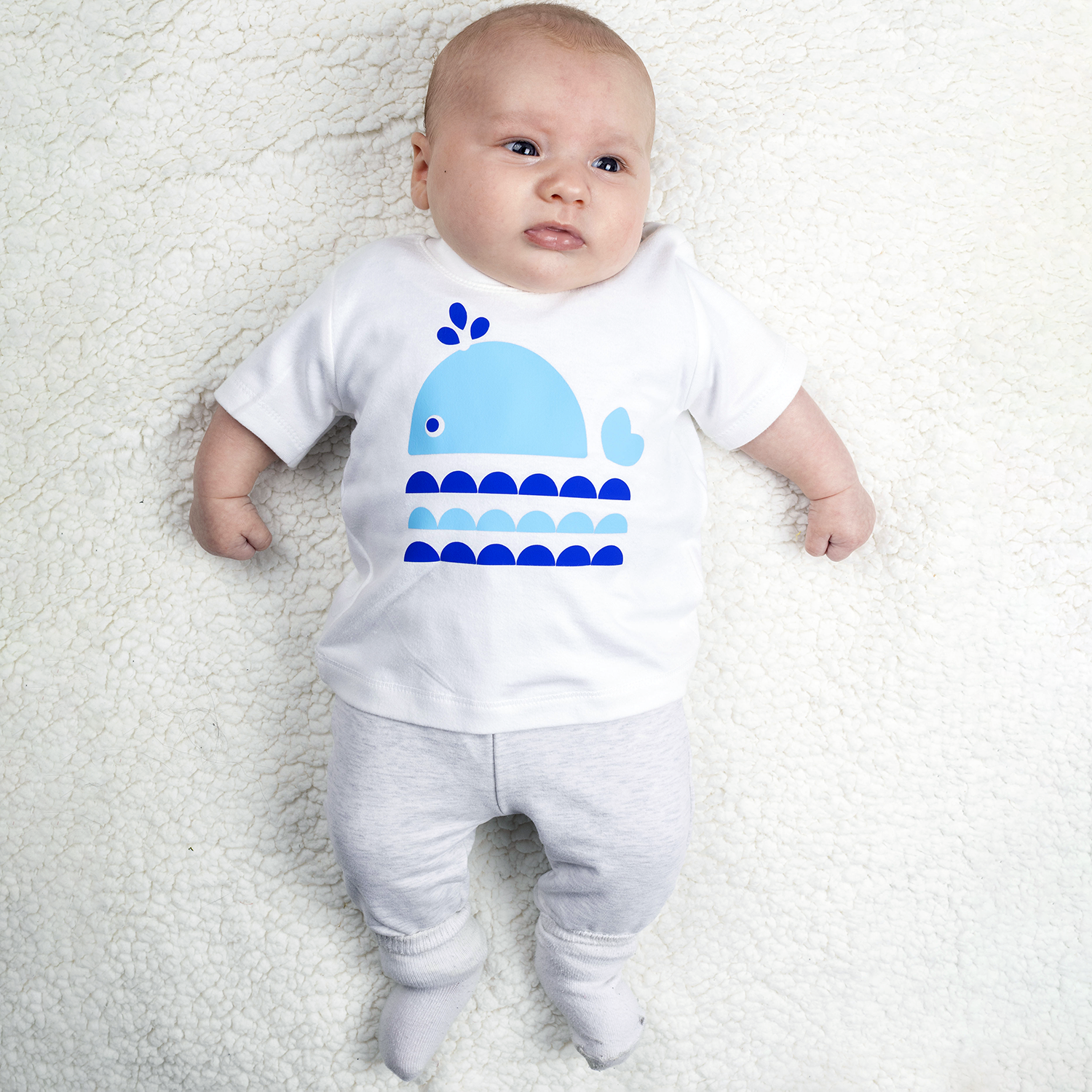Walvis baby shirt met korte mouwen
