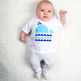 Walvis baby shirt met korte mouwen