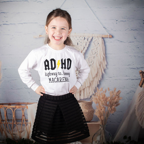 ADHD - Highway to… heeeey MACARENA!' kind shirt met lange mouwen