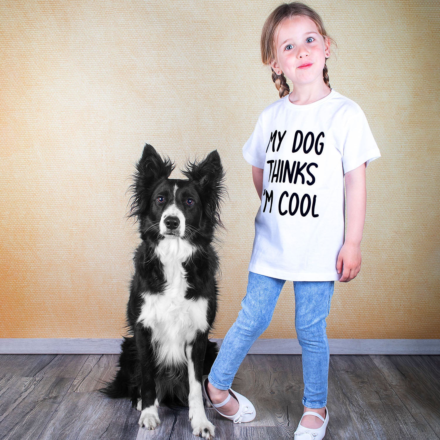 'My dog thinks I'm cool' kids shortsleeve shirt