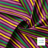 Pink, green and yellow stripes fabric