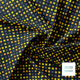 Grey, orange and yellow crosses fabric