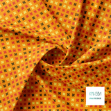 Yellow, red and brown crosses fabric
