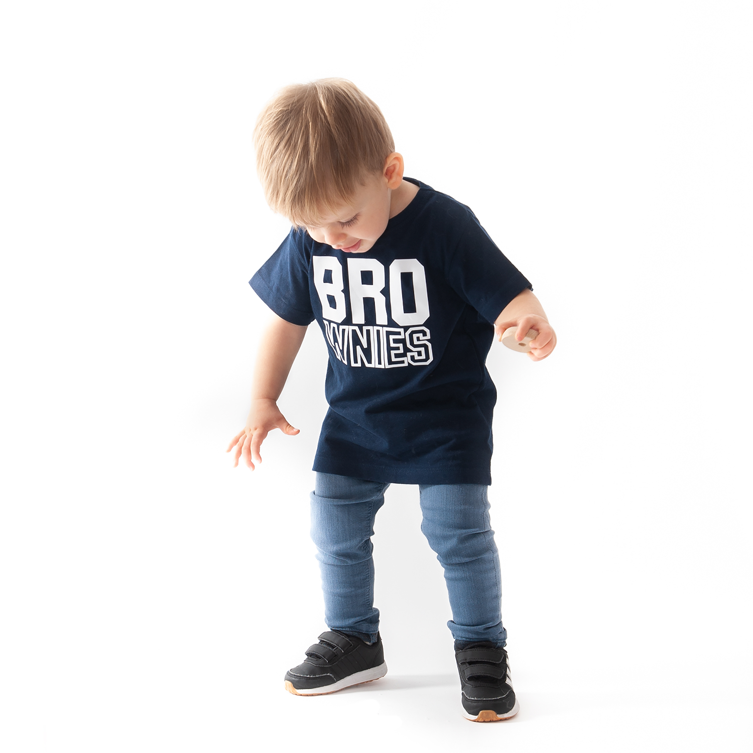 'Bro-wnies' kind shirt met korte mouwen
