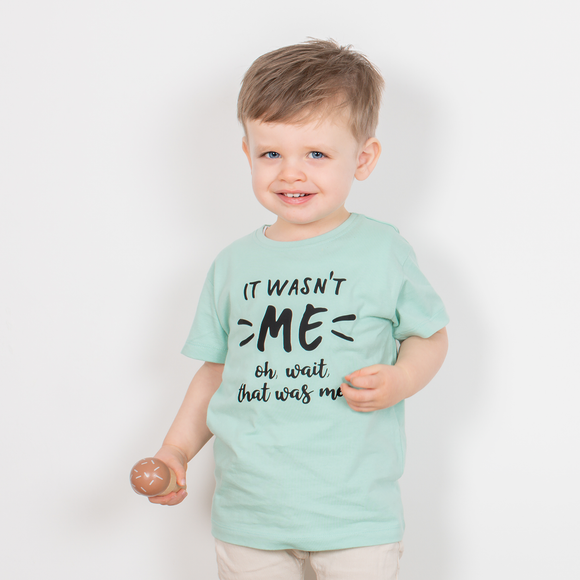 'It wasn't me - Oh, wait, that was me.' kids shortsleeve shirt