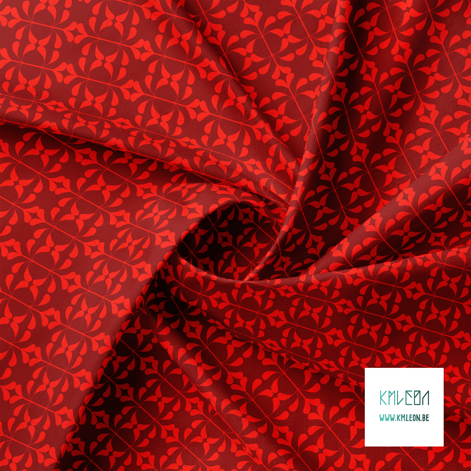 Red leaves fabric
