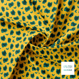 Green leopard print fabric