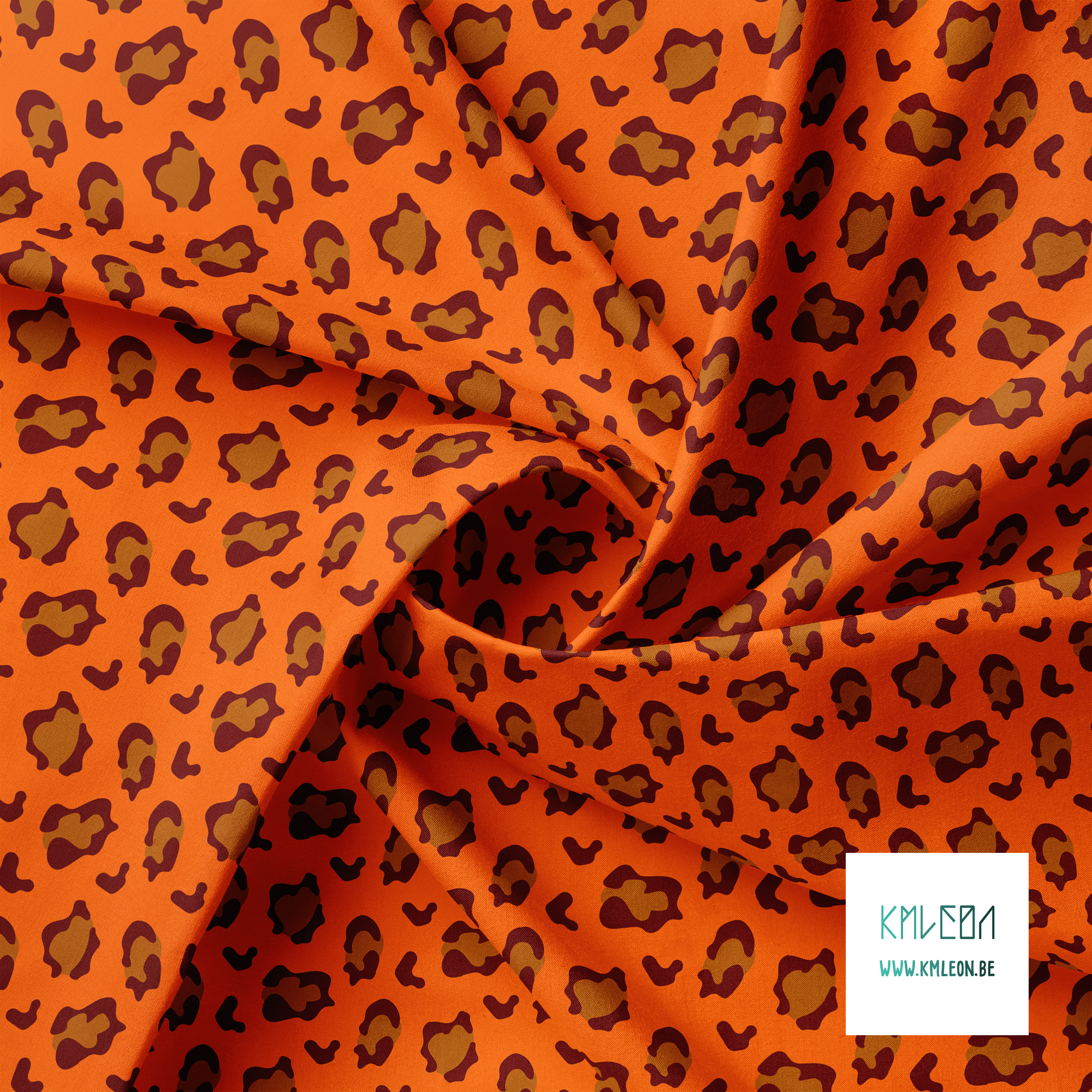 Brown leopard print fabric