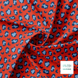 Blue leopard print fabric