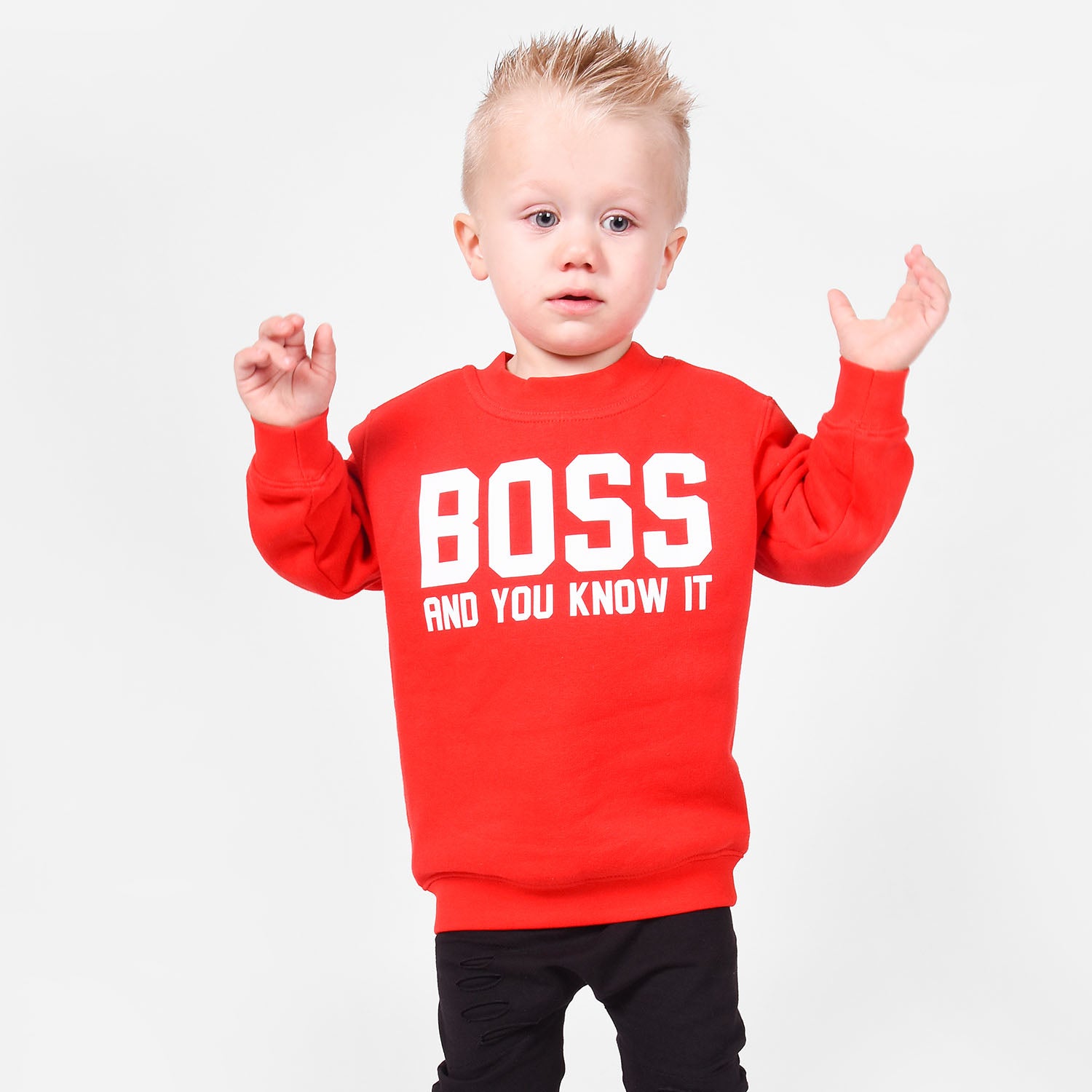 'Boss and you know it' kids sweater
