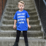 'Surely not everybody was kung fu fighting' kids shortsleeve shirt