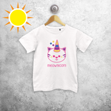 'Meownicorn' magic kids shortsleeve shirt
