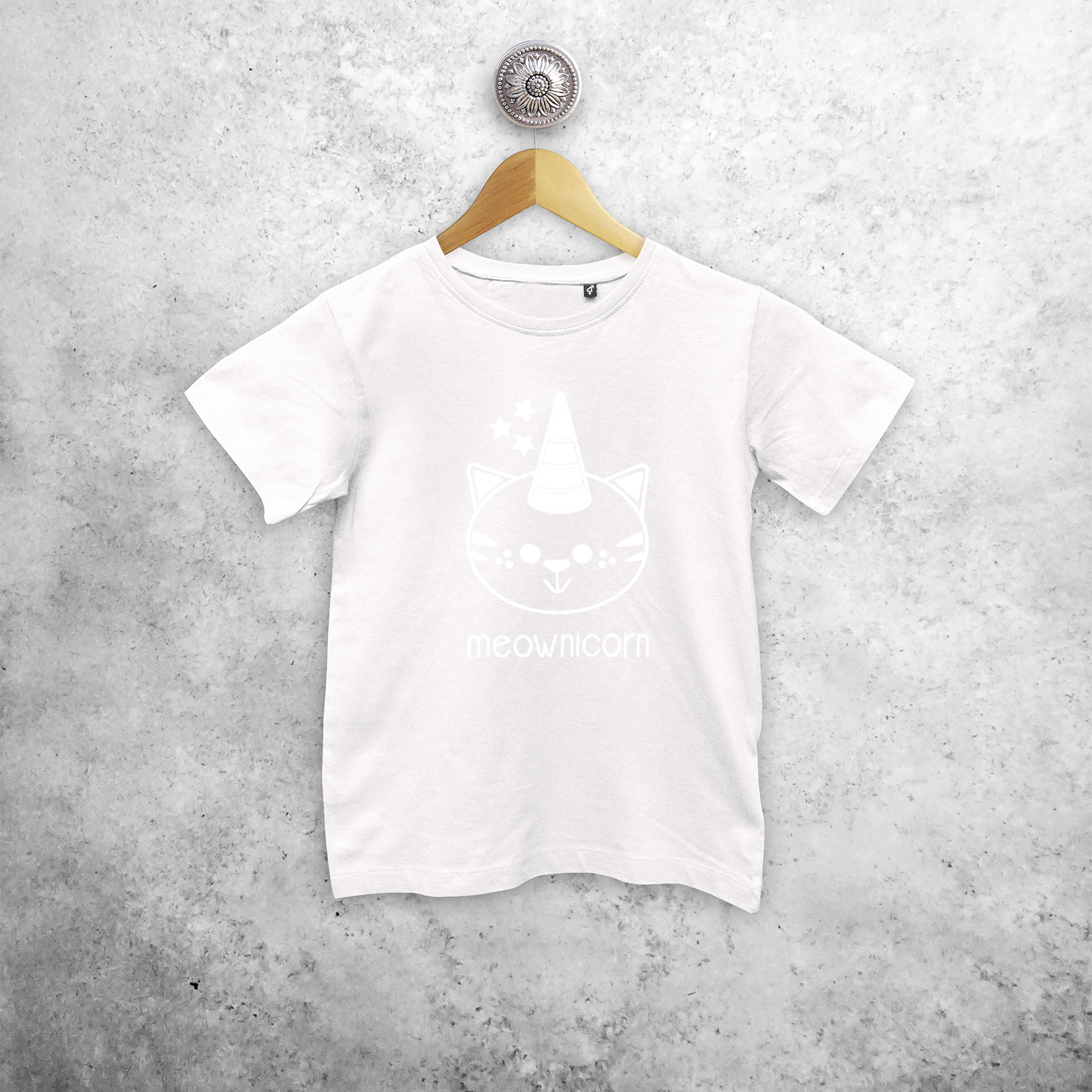 'Meownicorn' magic kids shortsleeve shirt