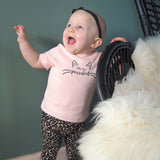 'Little miss purrrfect' baby shirt met korte mouwen