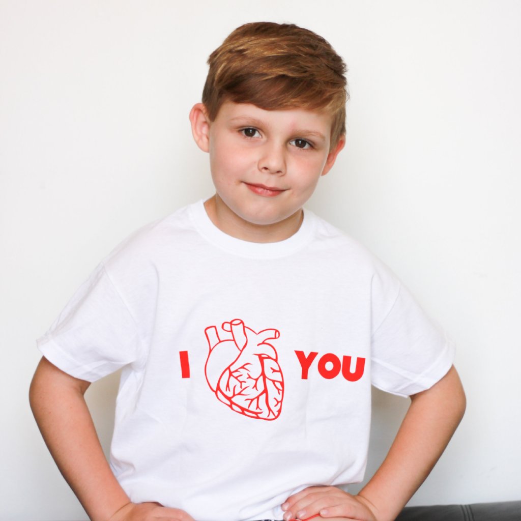 Anatomisch correct hart kind shirt met korte mouwen