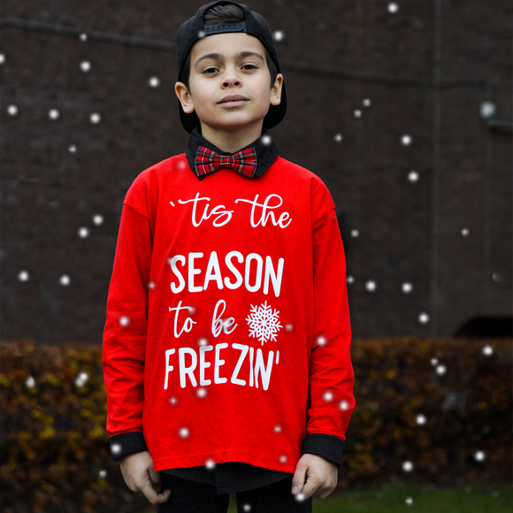''tis the season to be freezin'' kind shirt met lange mouwen